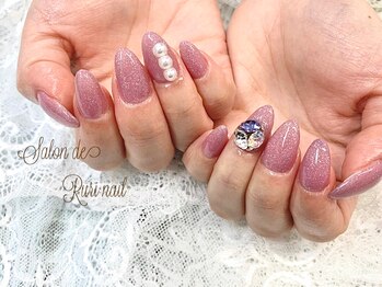 サロンドルリネイル(salon de Ruri nail)/◎ビジュー×コットンパール