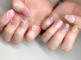 ジェル◆ぷっくりハートネイル