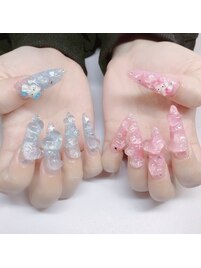 キティ☆夏っぽクリアネイル