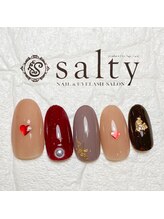 ネイルアンドアイラッシュサロン ソルティ 寺田町(salty)/バレンタインネイル
