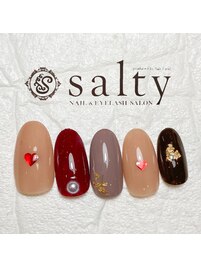 バレンタインネイル