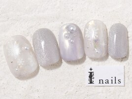 くすみカラー冬ネイル