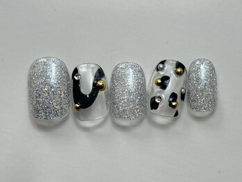 ネイルメゾン 天神店(NAIL MAISON)/ラメ塗りかけぽこぽこ夏¥7000