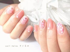 【大人気】華やかさくらネイル