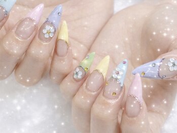 アイコンネイル シブヤ(ICON NAIL SHIBUYA)/カラフルフレンチネイル