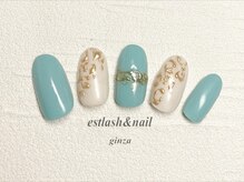 エストラッシュアンドネイル 銀座店(est lash&nail)/ヒョウ柄ゴールドネイル