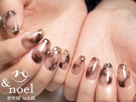 ブラウン タイダイネイル