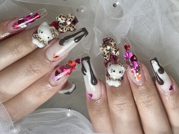 バレンタインネイル