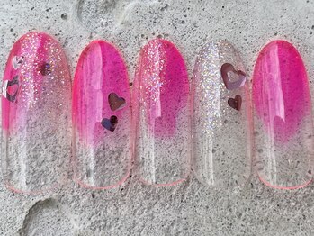 フリークネイル(FREAK Nail)/ネオンピンクハートホロ ¥6500