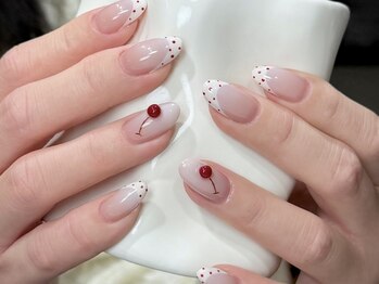 ルネネイル(Lune nail)/さくらんぼ・ドットネイル