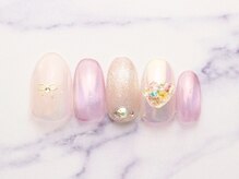 池袋ネイルサロン イイネイル(Ee-Nail)/ぷっくりハート押し花初回￥7500