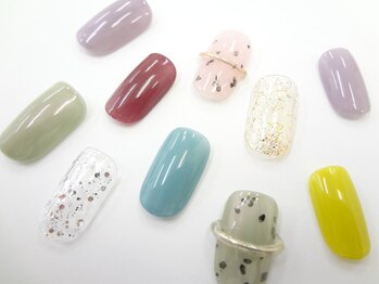 ネイルサロン クイール 小山店(NAIL SALON QUILL)/ワンカラー×うずらアート