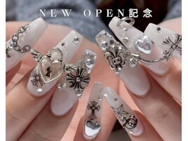 グラデーションストーンネイル