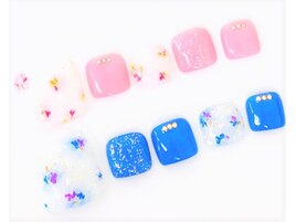 ワンカラー＋押花