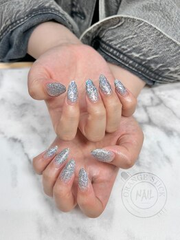 オレンジスティック/シルバー スカルプ　g6ミディ