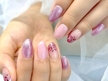 リベレ 心斎橋店(LIBELLE)/ピンクラメ★レオパードネイル