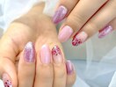 ピンクラメ★レオパードネイル
