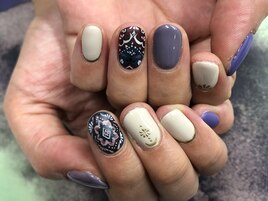 タイル柄　アートネイル