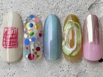 韓国ネイルおえかきホロ ¥12000