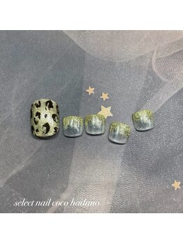 セレクトネイル ココ 秦野店(SELECT NAIL COCO)/フット ゴールドなヒョウ