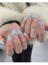 アンナネイル(ANNA Nail)/水色フレンチ