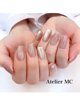 アトリエ エムシー 新富町(Atelier MC)/マグネットネイル+指先ライン