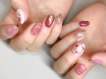 ローブセカンド(L'aube 2nd)/ジェル◆くすみフラワーネイル