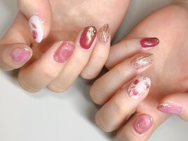 ジェル◆くすみフラワーネイル