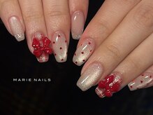 マリーネイルズ 表参道店(MARIE NAILS)/￥8,800 ガーリーリボン 0128a