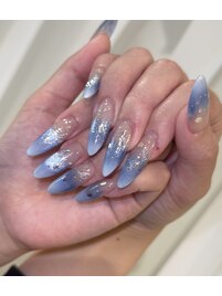グラデ×バブルネイル