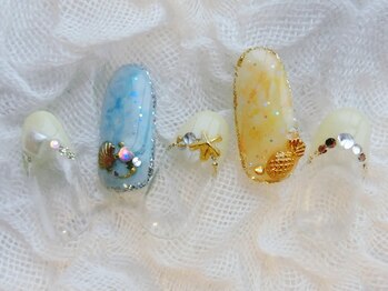 ネイリシャス(NAILICIOUS)/ふんわりサマーネイル