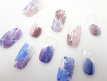 ネイルサロン クイール 小山店(NAIL SALON QUILL)/塗りかけ×フラワーアート