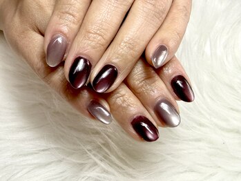 ブリスネイル 千歳(Bliss Nail)/マグネットネイル×ツートーン