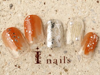 アイネイルズ 町田店(I nails)/塗りかけクリアオレンジ 6480円