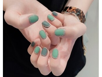 サワネイル(Sawa nail)/マット×囲みミラー