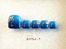 ネイルサロン あかねいろ/夏色フット　海ネイル　ブルー