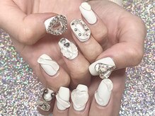 ネイルマフィア 渋谷(NAIL MAFIA)/ホワイトクリアパーツネイル！