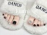 《フット人気No.1★》親指2本アート+ワンカラー 6500円