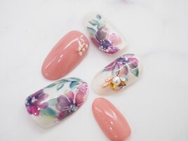 サマーフラワーネイル