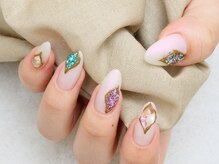 ソウ 難波店 nail salon Sou/パーツ風ぷっくりマットnail