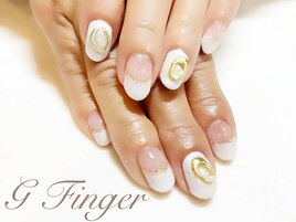 冬のホワイト＆ゴールドネイル☆