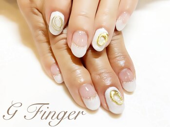 冬のホワイト＆ゴールドネイル☆