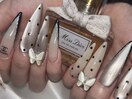 フレンチ×ドットネイル