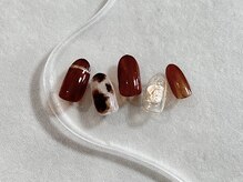 ジョアアンジェ 上本町店(joieange)/ボルドー　秋ネイル　カジュアル