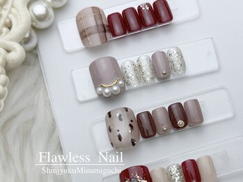 フローレスネイル 新宿店(FlawlessNail)の写真/アートたっぷりフットネイル￥6980/￥7280/￥8000【毎回オフ無料☆】１カラー￥6180も人気!デザインも豊富!