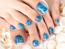 クリスタルネイル ボンベルタ橘店(CRYSTAL NAIL)/フット×マーブルネイル
