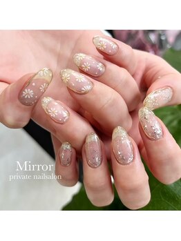ミラー(Mirror)/手描きフラワー♪
