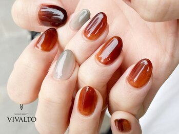 ワールド ビューティ ヴィヴァルト 宝塚店(WORLD BEAUTY VIVALTO)/べっ甲ネイル/秋ネイル