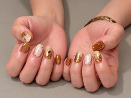 秋ネイル もみじアート