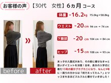恵整骨院/30代　6ヵ月ダイエット成果